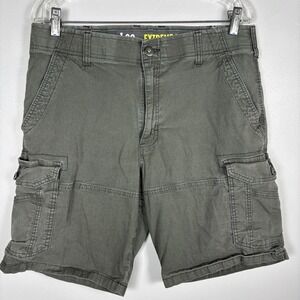 Lee Extreme Motion Men's 34 Dark Gray Utility Outdoor Cargo Pocket Chino Shorts